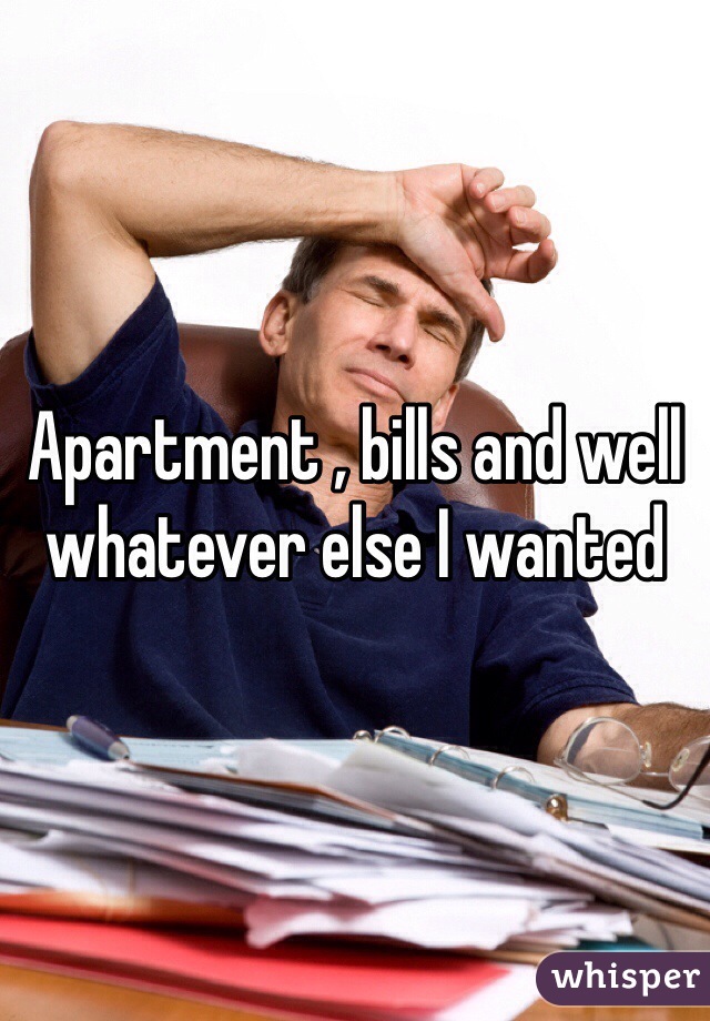 Apartment , bills and well whatever else I wanted 
