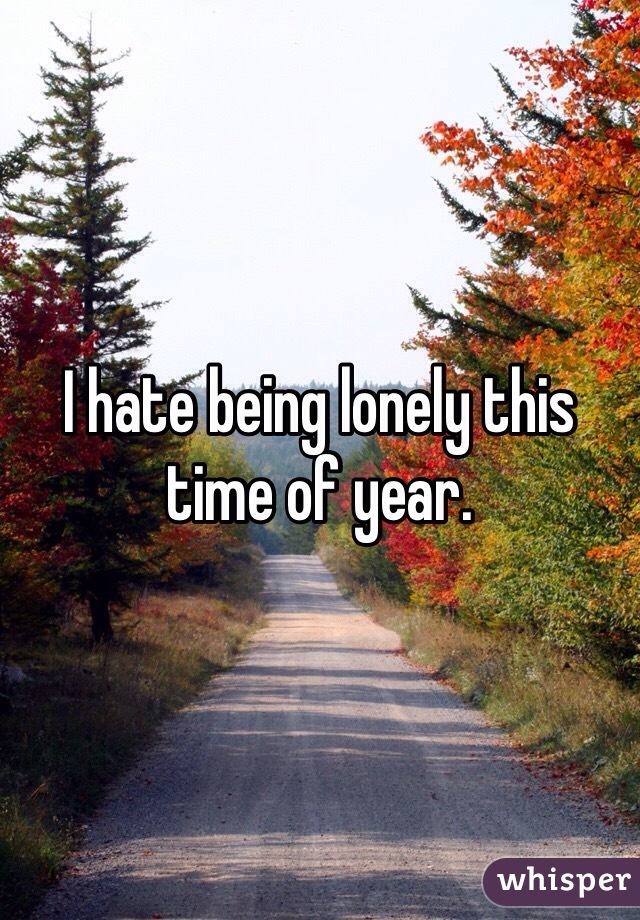 I hate being lonely this time of year. 