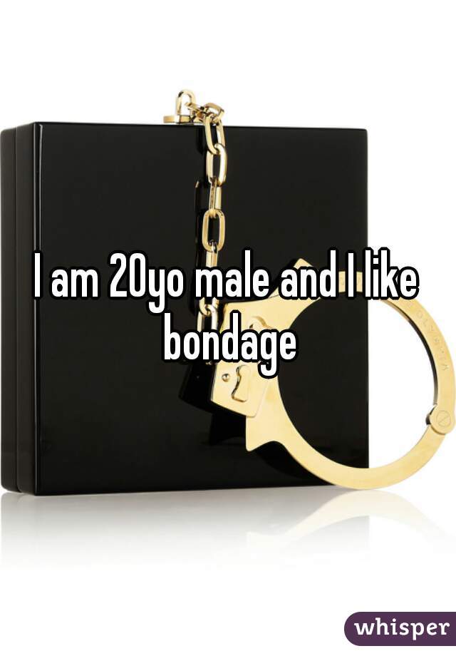 I am 20yo male and I like bondage
