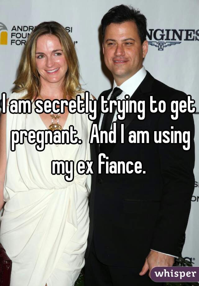 I am secretly trying to get pregnant.  And I am using my ex fiance. 