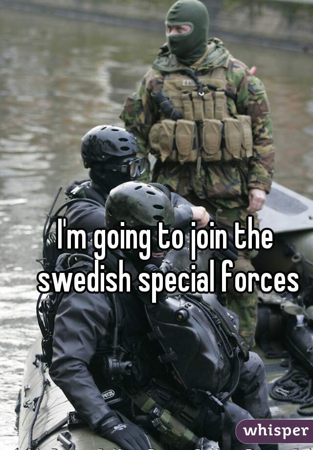 I'm going to join the swedish special forces
 