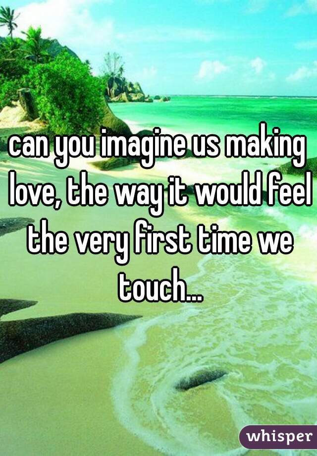 can you imagine us making love, the way it would feel the very first time we touch...