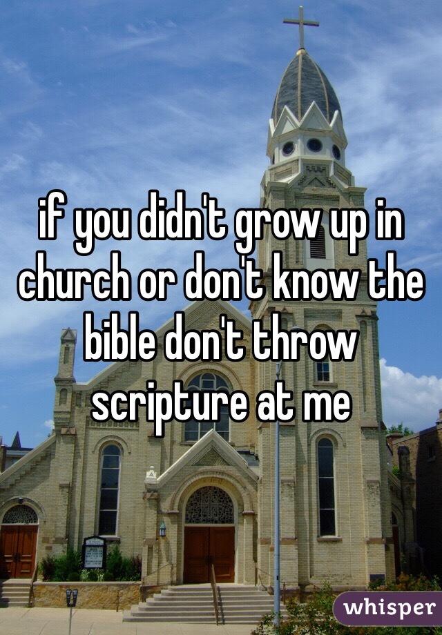 if you didn't grow up in church or don't know the bible don't throw scripture at me 