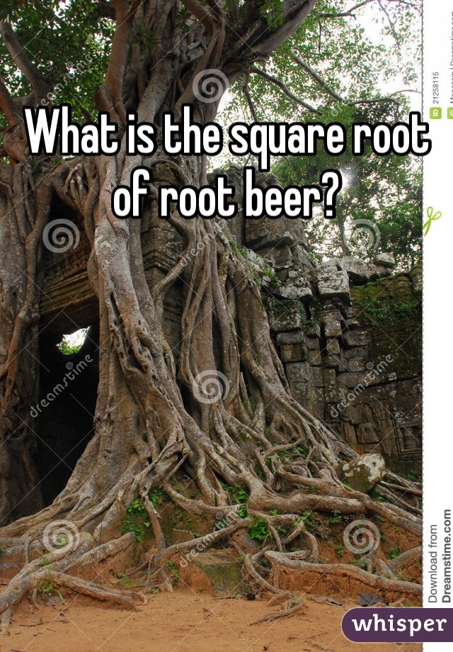 What is the square root of root beer?