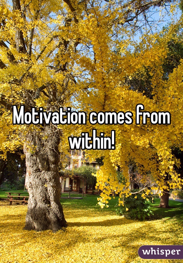 Motivation comes from within!