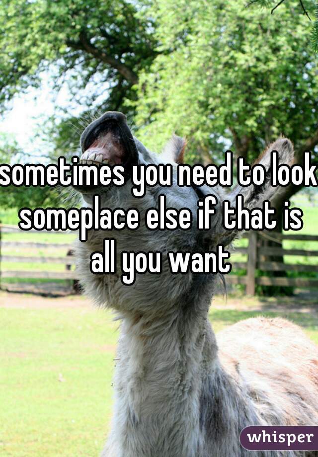 sometimes you need to look someplace else if that is all you want