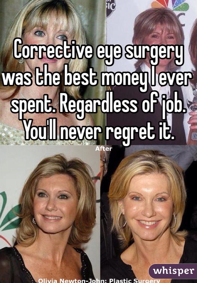 Corrective eye surgery was the best money I ever spent. Regardless of job. You'll never regret it. 
