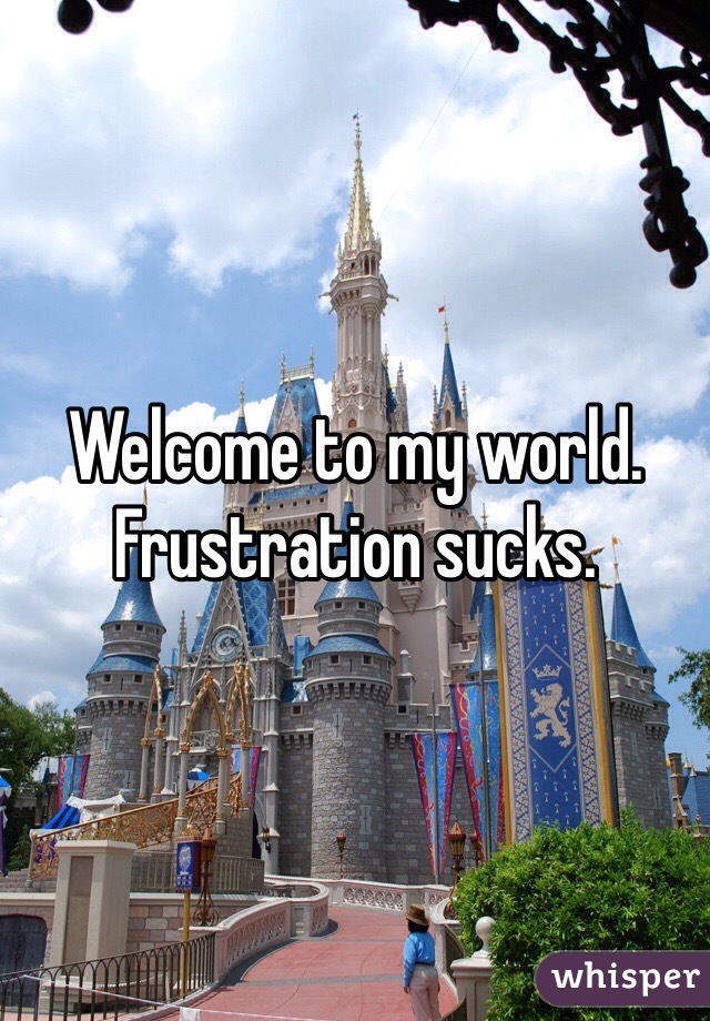 Welcome to my world. Frustration sucks. 