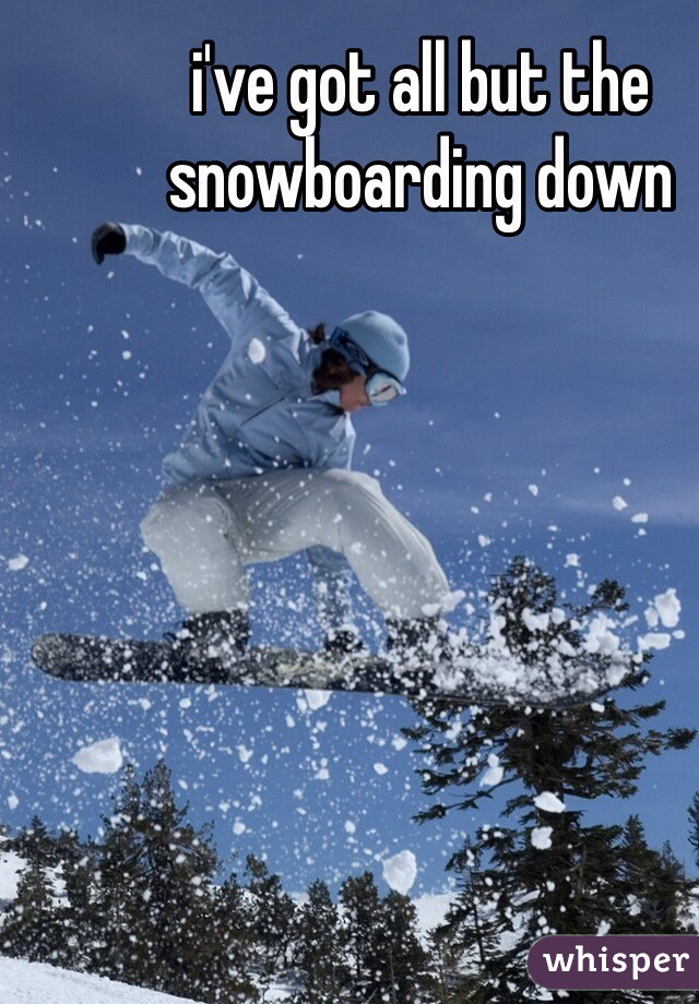 i've got all but the snowboarding down