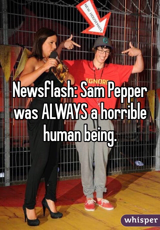 Newsflash: Sam Pepper was ALWAYS a horrible human being. 