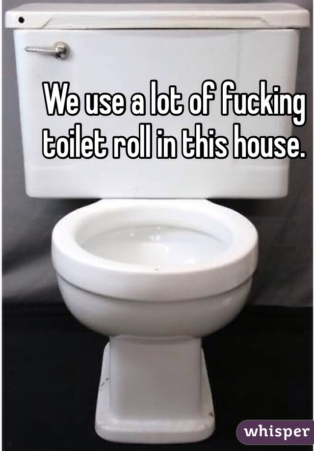 We use a lot of fucking toilet roll in this house. 