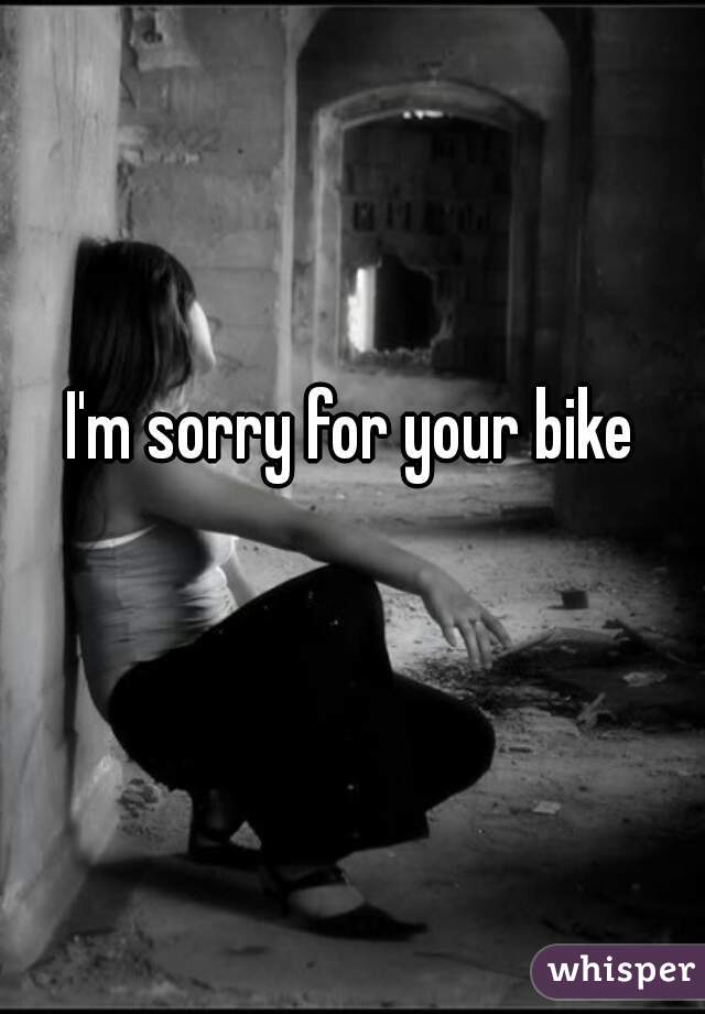 I'm sorry for your bike then.  😞