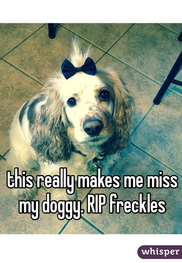this really makes me miss my doggy. RIP freckles