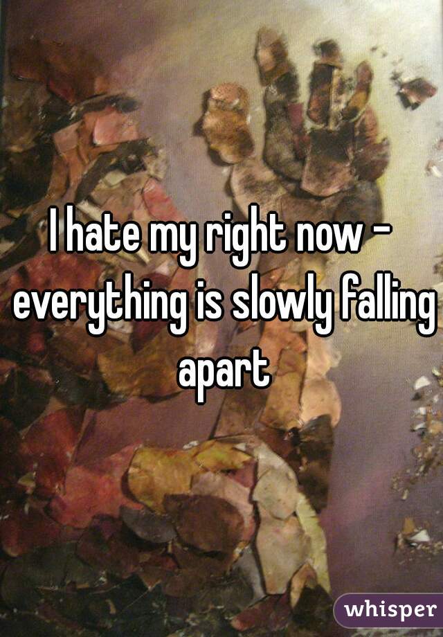 I hate my right now - everything is slowly falling apart