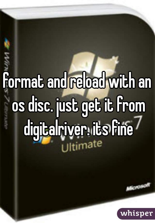 format and reload with an os disc. just get it from digitalriver. its fine