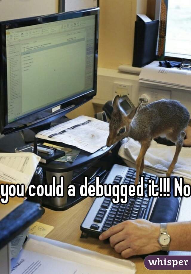you could a debugged it!!! No?