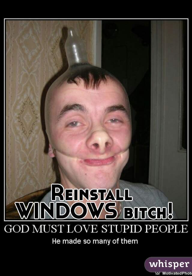 Reinstall WINDOWS bitch!