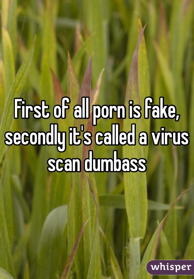 First of all porn is fake, secondly it's called a virus scan dumbass