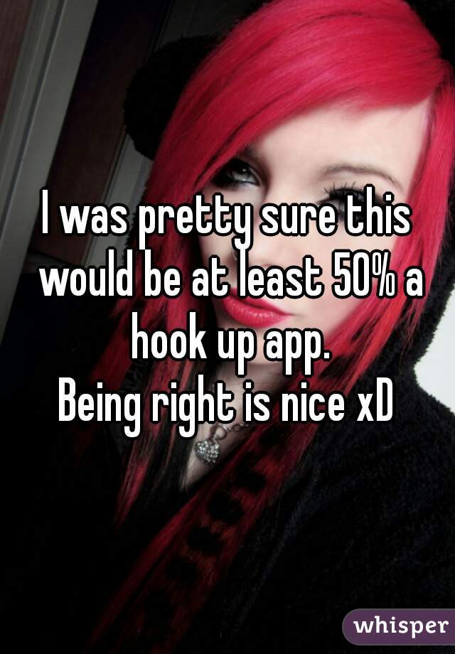 I was pretty sure this would be at least 50% a hook up app.

Being right is nice xD