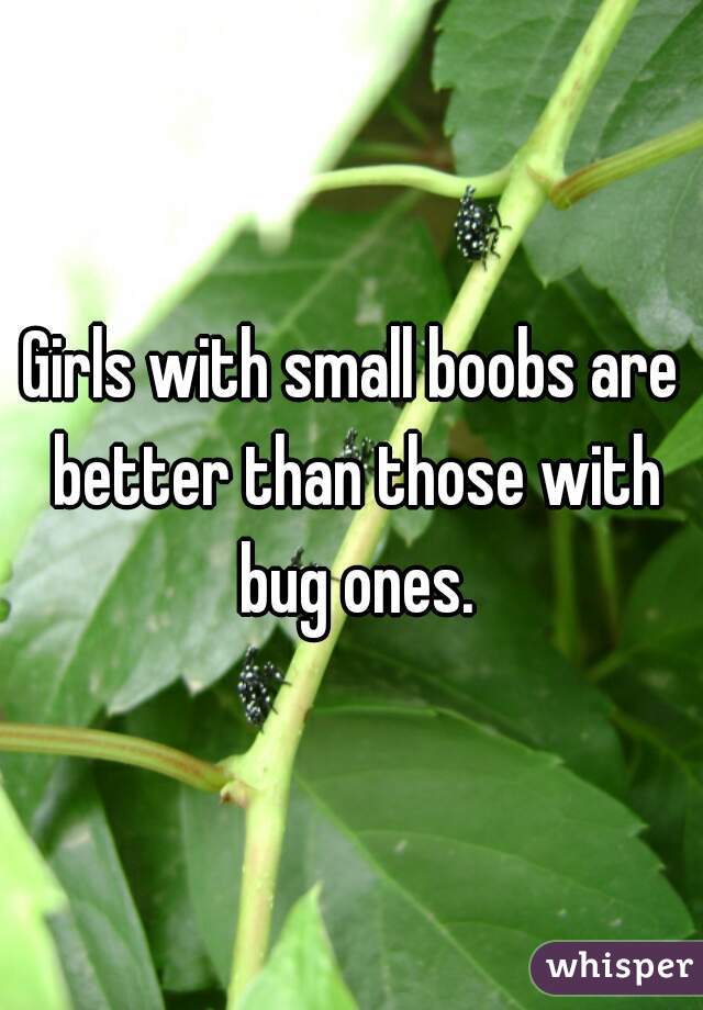 Girls with small boobs are better than those with bug ones.