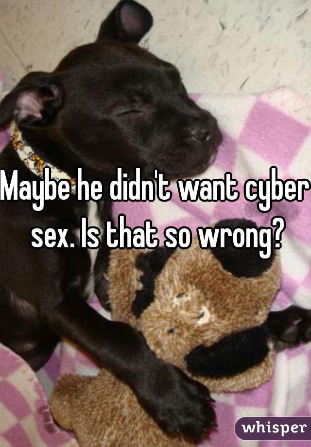 Maybe he didn't want cyber sex. Is that so wrong?