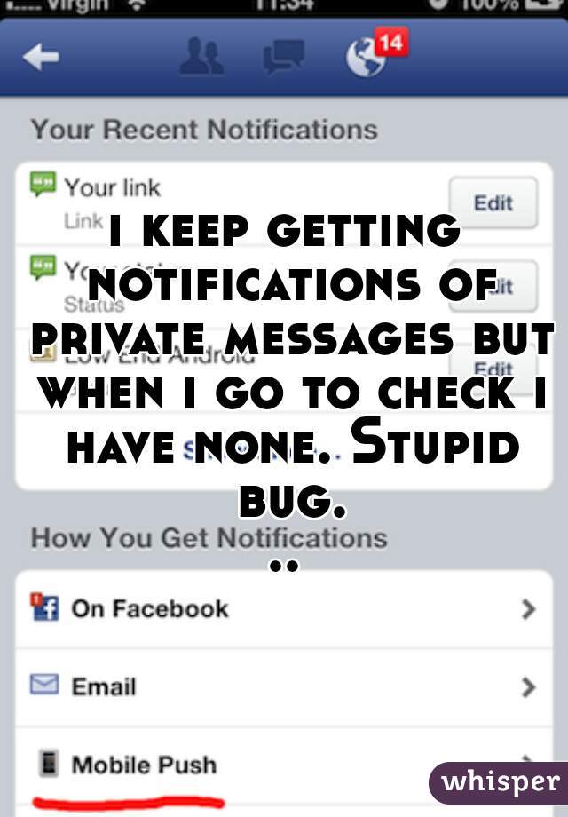 i keep getting notifications of private messages but when i go to check i have none. Stupid bug...