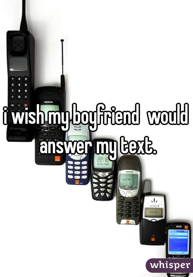 i wish my boyfriend  would answer my text.