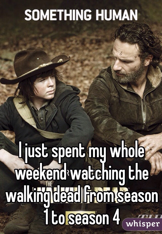 I just spent my whole weekend watching the walking dead from season 1 to season 4