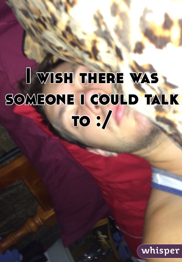 I wish there was someone i could talk to :/ 
