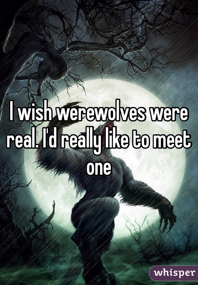 I wish werewolves were real. I'd really like to meet one