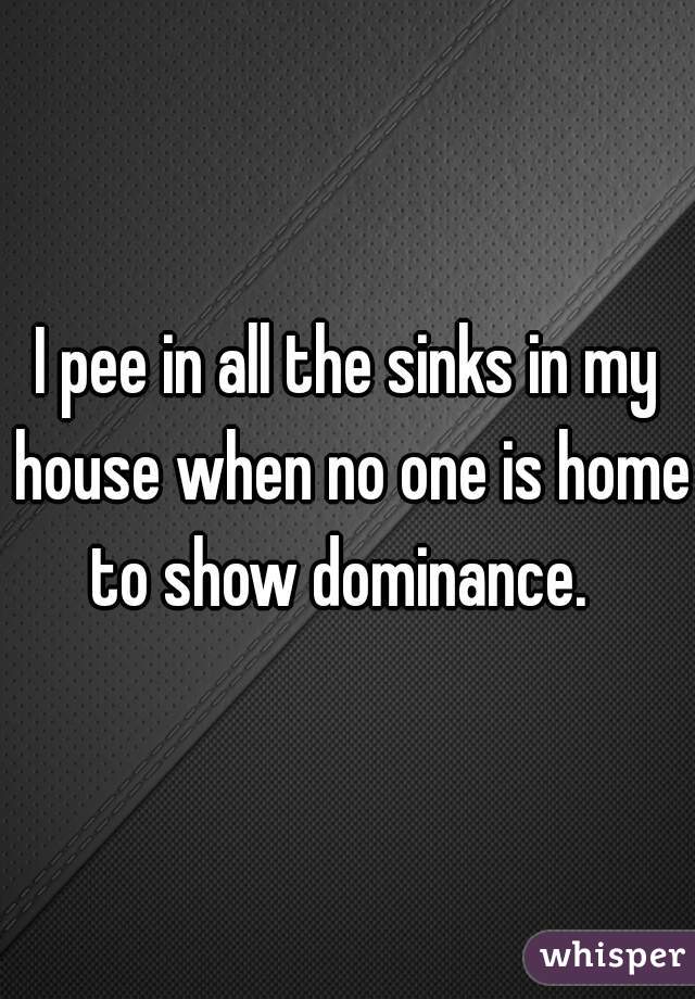 I pee in all the sinks in my house when no one is home to show dominance.  