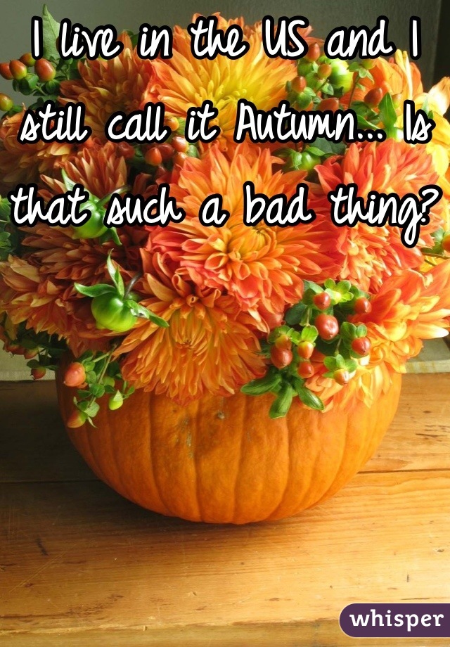 I live in the US and I still call it Autumn... Is that such a bad thing?




😂✋