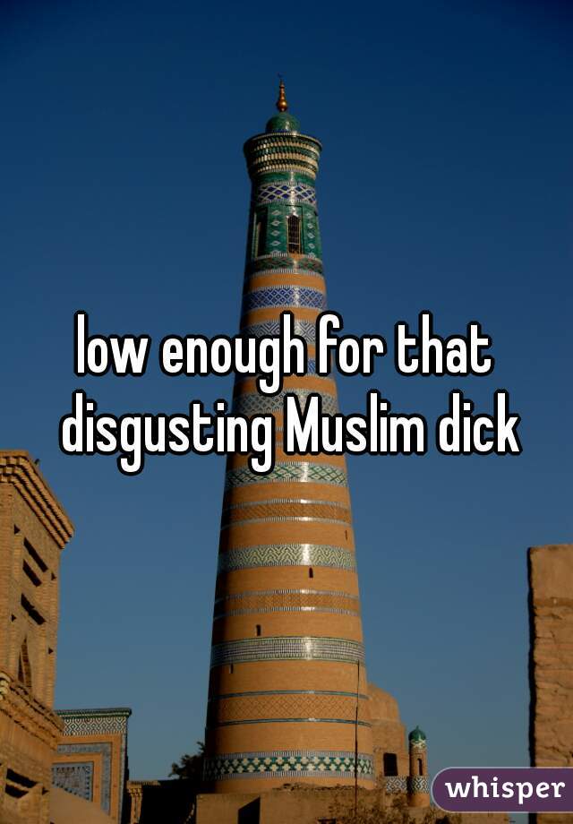 low enough for that disgusting Muslim dick