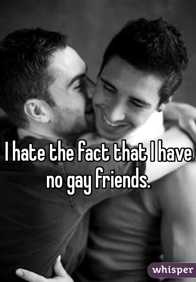 I hate the fact that I have no gay friends.
