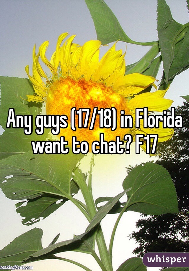 Any guys (17/18) in Florida want to chat? F17