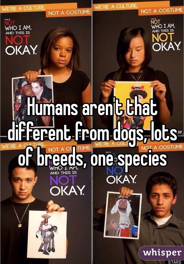 Humans aren't that different from dogs, lots of breeds, one species 