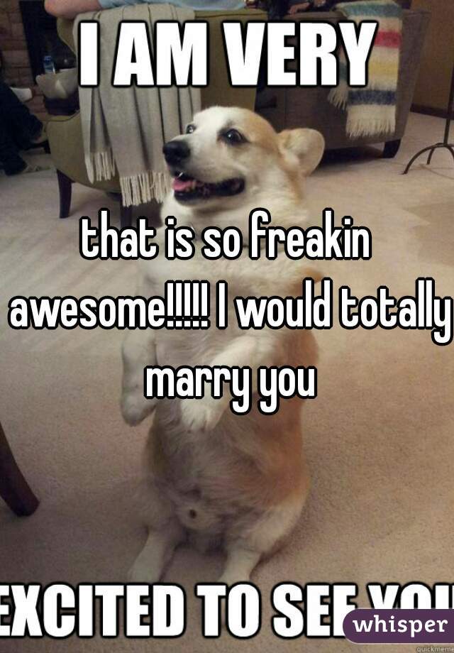 that is so freakin awesome!!!!! I would totally marry you