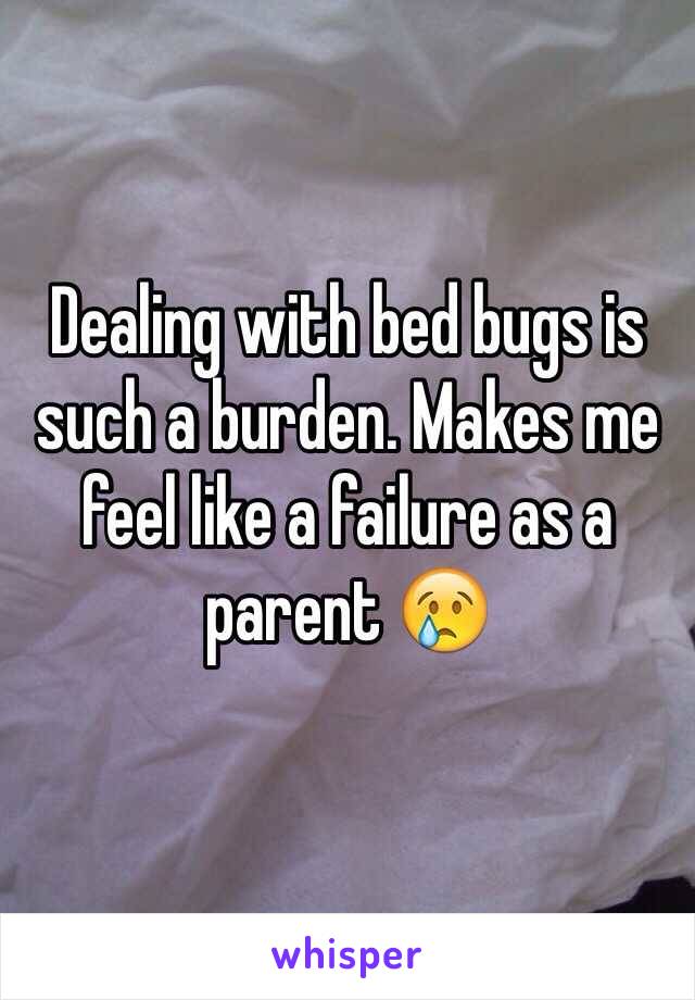 Dealing with bed bugs is such a burden. Makes me feel like a failure as a parent 