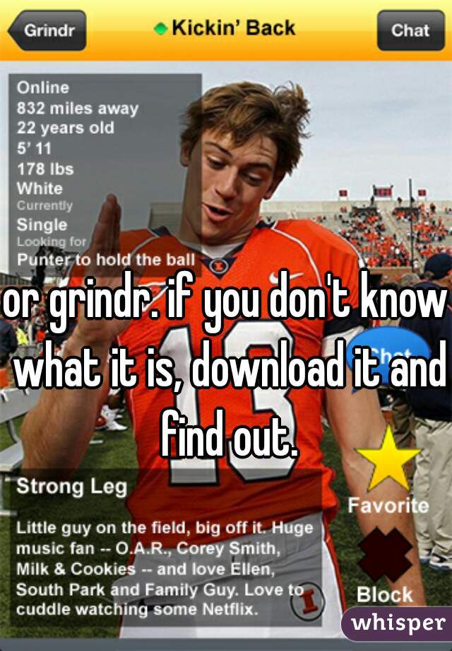 or grindr. if you don't know what it is, download it and find out.