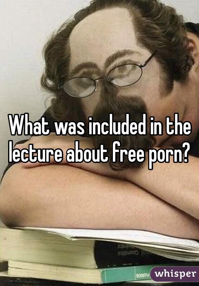 What was included in the lecture about free porn? 