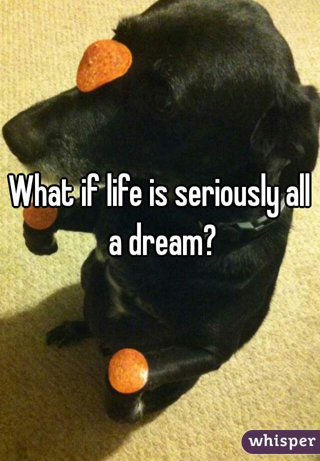 What if life is seriously all a dream?