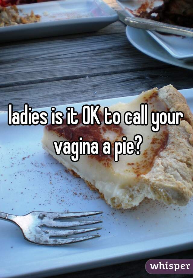 ladies is it OK to call your vagina a pie?