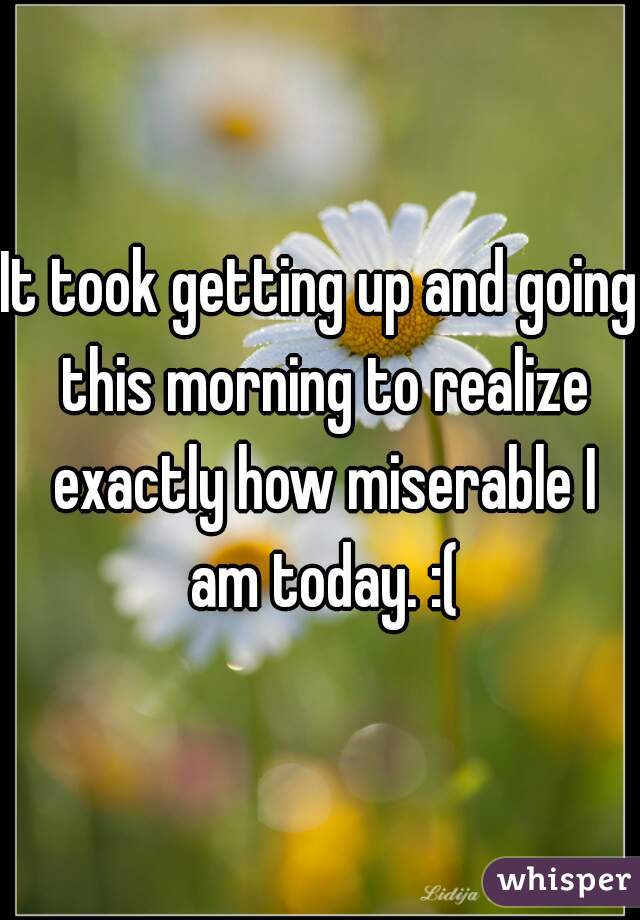 It took getting up and going this morning to realize exactly how miserable I am today. :(