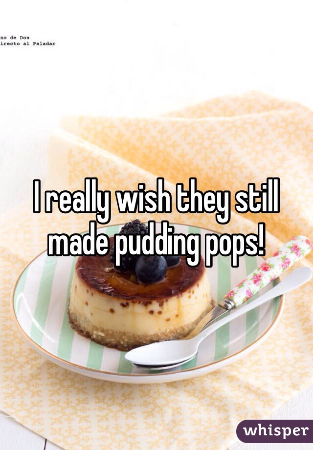 I really wish they still made pudding pops! 