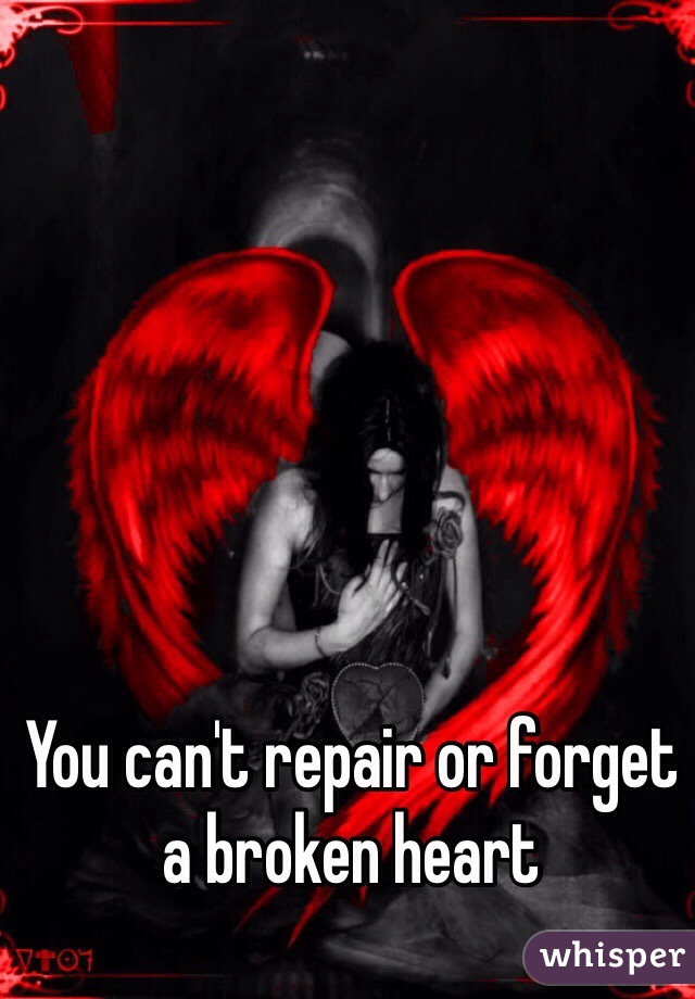 You can't repair or forget a broken heart 