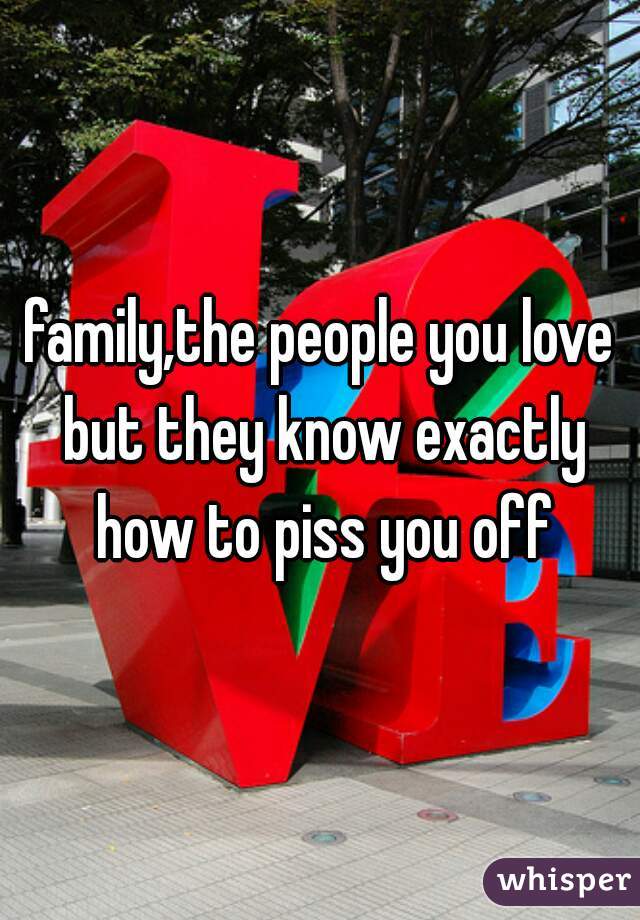 family,the people you love but they know exactly how to piss you off