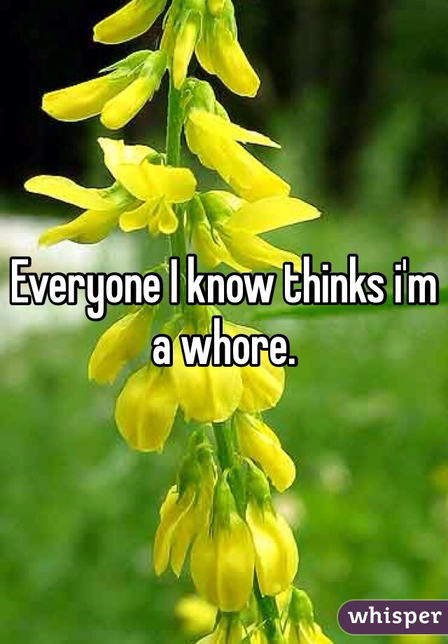 Everyone I know thinks i'm a whore.