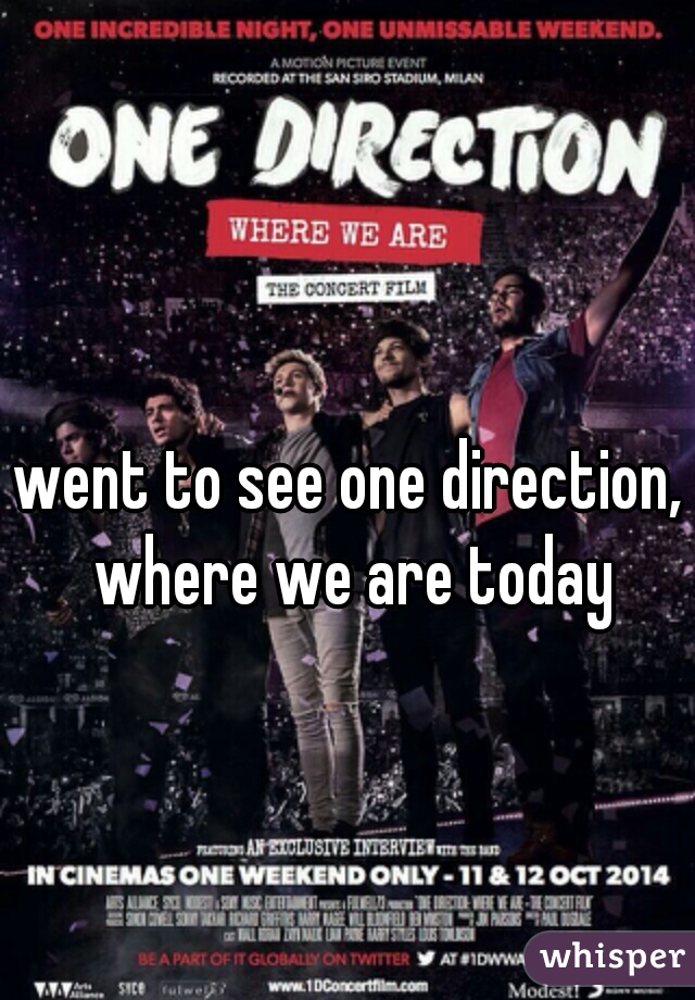 went to see one direction, where we are today