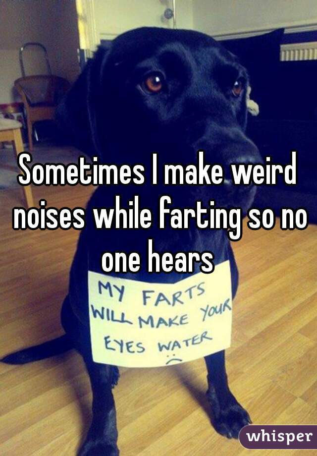 Sometimes I make weird noises while farting so no one hears 