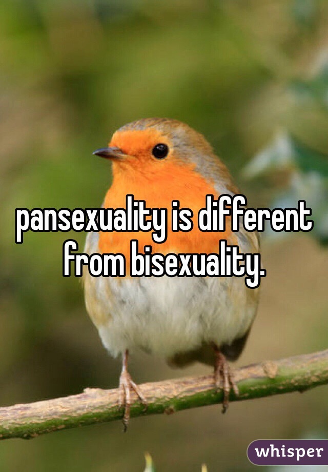 pansexuality is different from bisexuality.